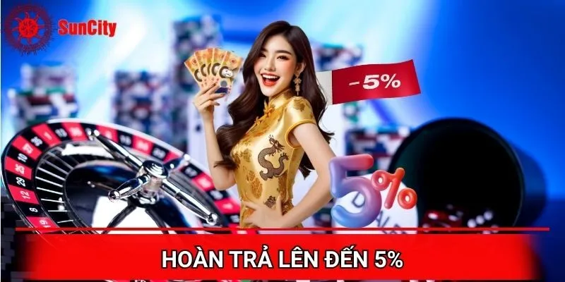 Hoàn trả lên đến 5% cho đông đảo thành viên tại Suncity